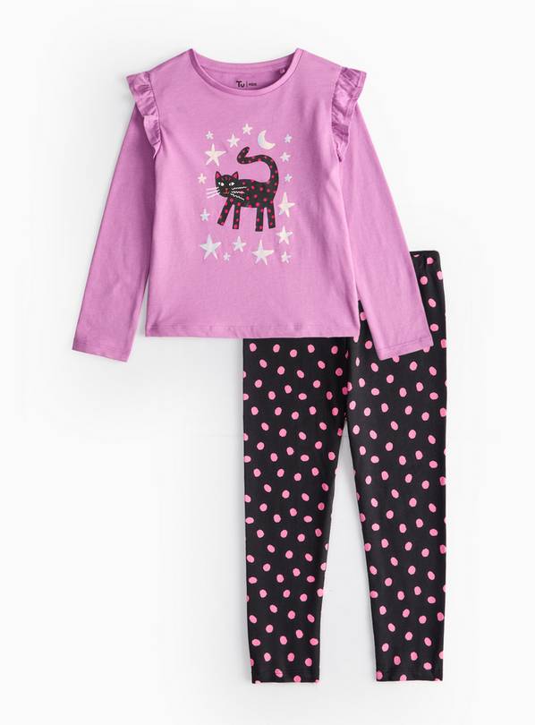 Halloween Pink T-Shirt and Leggings Set 1-2 years